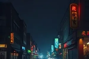 《第二十条街》封面，夜色里交错的红绿灯与空旷街口